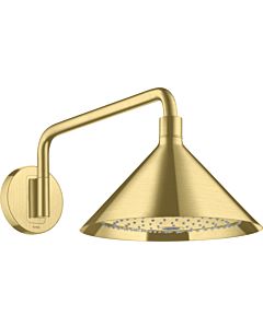 hansgrohe Douche de tête Axor 26021950 avec bras de douche, montage mural, laiton brossé