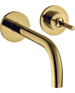 hansgrohe Axor Uno Fertigmontageset 38113990 Unterputz-Waschtischarmatur, Pin-Griff, Rosetten, Ausladung 165 mm, polished gold optic