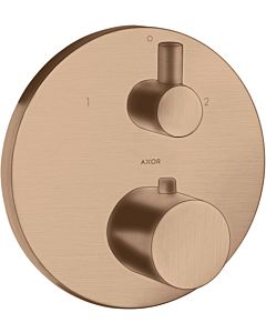 hansgrohe Axor Uno Finishing set 38720310 Concealed thermostat, with shut-off and diverter valve, brushed red gold