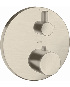 hansgrohe Axor Uno Finishing set 38720820 Flush-mounted thermostat, with shut-off and diverter valve, brushed nickel