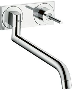 hansgrohe Axor Uno² Spültisch Armatur 38815800 Unterputz, mit Schwenkauslauf, edelstahl optik