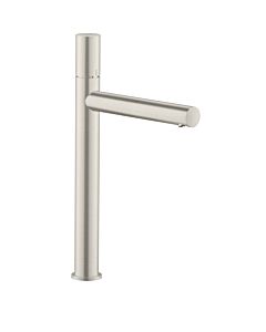 hansgrohe Axor Uno mitigeur lavabo 45004800 projection 198mm, garniture de vidange déverrouillable, avec poignée zéro, aspect acier inoxydable