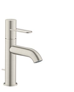 hansgrohe Axor Uno Waschtischarmatur 38023800 Ausladung 127mm, mit Bügelgriff, Zugstangen-Ablaufgarnitur, Edelstahl-Optik