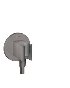 hansgrohe Axor porter unit 36733340 rond, avec clapet anti-retour, fonction de maintien intégrée, chrome noir brossé