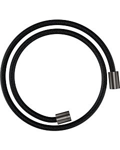 hansgrohe flexible de douche textile 28228340 1250 mm, écrou cylindrique des deux côtés, chrome noir brossé