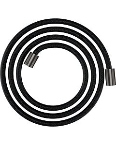 hansgrohe flexible de douche textile 28291340 2000 mm, écrou cylindrique des deux côtés, chrome noir brossé