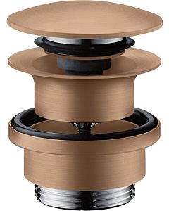 hansgrohe waste set 51300310 push-open, for basin and bidet mixer, brushed red gold