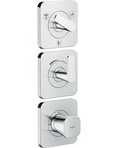 Hansgrohe Axor Citterio C Thermostatmodul 380/120, 49710000 cubic cut, mattschwarz, Unterputz, mit Rosetten