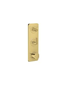 hansgrohe Axor Citterio C Thermostatmodul 49701990 cubic cut, polished gold optic, Unterputz, mit Platte