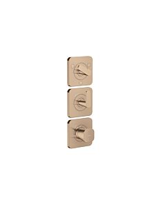 Hansgrohe Axor Citterio C module thermostat 380/120, 49710300 coupe cubique, Red Gold poli, encastré, avec rosaces
