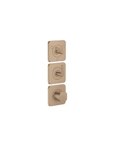 Hansgrohe Axor Citterio C thermostat module 380/120, 49711310 cubic cut, Brushed Red Gold, concealed, with rosettes