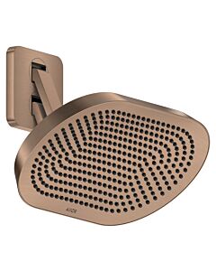 hansgrohe Axor ShowerSphere overhead shower 39746310 370x220mm, with movable shower arm, 2 jets, 8 l/min, brushed red gold