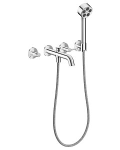 Mitigeur bain/ One 3 trous AXOR hansgrohe 48444000 encastré, saillie 220 mm, avec douchette à main, avec poignée à levier, chromé