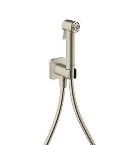 hansgrohe AXOR Bidette Showers Bidette Duschkopf 29241820 1 Strahlart softsquare für Kaltwasser mit Duschkopfhalterung und Duschschlauch 1,25 m, Brushed Nickel