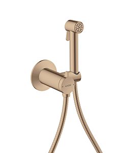 Pommeau de douche bidette AXOR hansgrohe 29242300 2000 Pommeau de douche rond pour eau mitigée avec support de pommeau de douche et flexible de douche 2000 , 25 m, poli Red Or