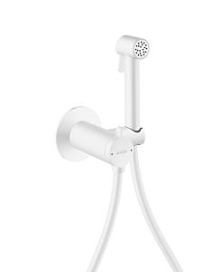 hansgrohe AXOR Bidette Showers Bidette Duschkopf 29242700 1 Strahlart rund für Mischwasser mit Duschkopfhalterung und Duschschlauch 1,25 m, Mattweiß