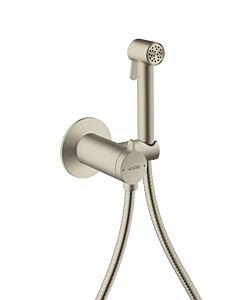 Pommeau de douche bidette AXOR hansgrohe 29242820 2000 Pommeau de douche rond pour eau mitigée avec support de pommeau de douche et flexible de douche 2000 , 25 m, nickel brossé