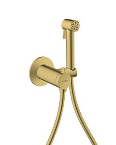 hansgrohe AXOR Bidette Showers Bidette Duschkopf 29242990 1 Strahlart rund für Mischwasser mit Duschkopfhalterung und Duschschlauch 1,25 m, Polished Gold Optic