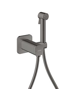 Pommeau de douche bidette AXOR hansgrohe 29243330 2000 Type de jet Softsquare pour eau mitigée avec support de pommeau de douche et flexible de douche 2000 , 25 m, chrome noir poli