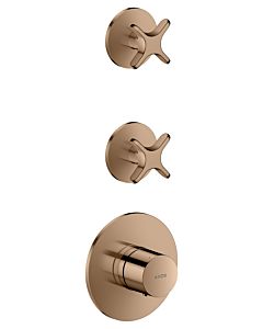 hansgrohe AXOR One Thermostatmodul 48712300 Unterputz, 2 Verbraucher, mit Kreuzgriff, polished red gold