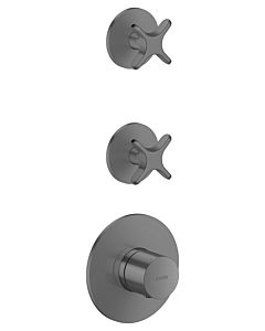 hansgrohe AXOR One thermostat module 48712340 concealed, 2 Verbraucher , with cross handle, brushed black chrome