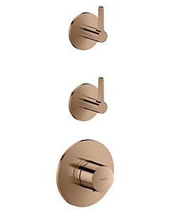 Module thermostatique AXOR hansgrohe One 48722300 encastré, 2 Verbraucher , avec poignée à levier, or rouge poli
