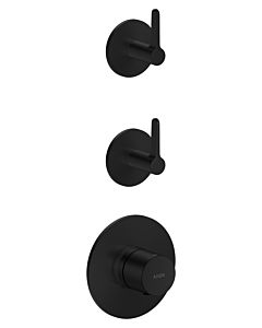 Module thermostatique AXOR hansgrohe One 48722670 encastré, 2 Verbraucher , avec poignée à levier, noir mat