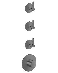 Module thermostatique AXOR hansgrohe One 48723340 encastré, 3 Verbraucher , avec poignée à levier, chrome noir brossé