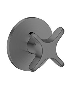 Robinet d&#39;arrêt hansgrohe AXOR One 48771340 pour installation encastrée, chrome noir brossé, avec poignée croisée