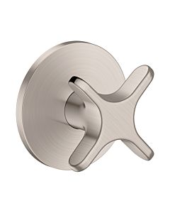 Robinet d&#39;arrêt hansgrohe AXOR One 48771800 encastré, finition inox, avec poignée croisée