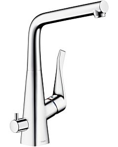 hansgrohe Metris Küchenarmatur 14888000 chrom, schwenkbarer Auslauf, Geräteabsperrventil
