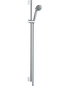 hansgrohe Brause Set Crometta 85 Mono 27729000 chrom, mit Unica Crometta Wandstange 90cm