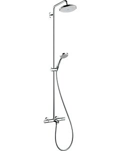 hansgrohe Showerpipe 27223000 Croma 220 Brausearm 400 mm schwenkbar, chrom, mit Thermostat