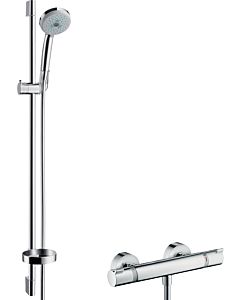 hansgrohe Brause Set Croma 100 Multi 27085000 chrom, mit 90 cm Stange Unica C