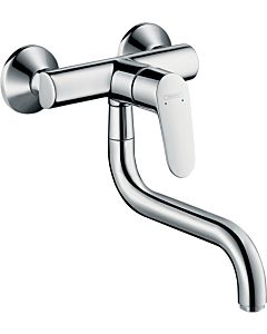 hansgrohe Spültisch Armatur Focus 31825000 chrom, Wandmontage, schwenkbarer Auslauf