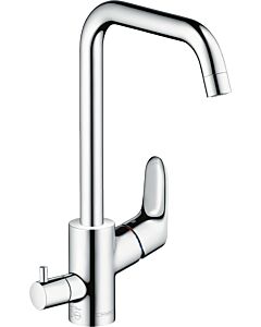 hansgrohe Spültisch Armatur Focus 31823000 chrom, schwenkbarer Auslauf, Geräteabsperrventil