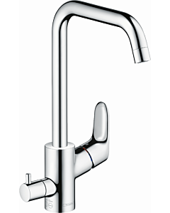 hansgrohe Spültisch Armatur Focus 31823000 chrom, schwenkbarer Auslauf, Geräteabsperrventil