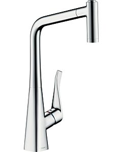 hansgrohe Metris Spültisch-Einhebelmischer 73824000 mit Ausziehbrause, 2jet, sBox, chrom