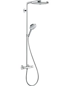 hansgrohe Raindance Select Showerpipe 27133400 S 300 2jet, weiß/chrom, Brausearm 46cm, schwenkbar