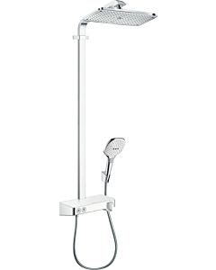 hansgrohe Raindance Select Showerpipe 27288400 E360, weiss chrom, mit Brausearm 380 mm und Tablet