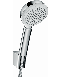 hansgrohe Crometta 100 1jet Wannen Set 26664400 weiss-chrom, 125 cm Schlauch Metaflex