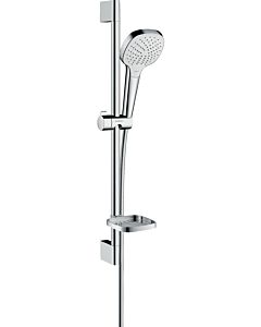 hansgrohe Croma Select E Vario Brauseset 26586400 weiss-chrom, Stange 65, mit Casetta Seifenschale