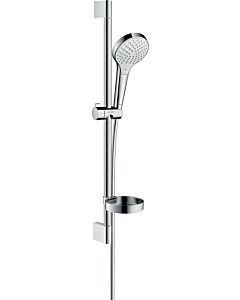 hansgrohe Croma Select S Vario Brauseset 26566400 weiss chrom, Stange 65, mit Casetta Seifenschale