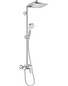 hansgrohe Crometta E 240 showerpipe 27284000 chrome, 1jet, 24 x 24 cm, with single-lever mixer