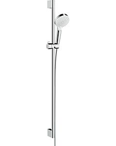 hansgrohe Crometta Vario Brauseset 26538400 weiss chrom, EcoSmart, mit 90 cm Brausestange