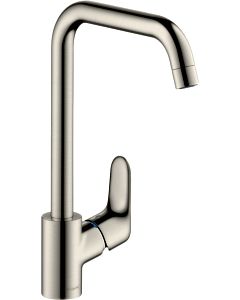 hansgrohe Focus E² Küchenarmatur 31820800 schwenkbarer Auslauf, Edelstahl-Optik