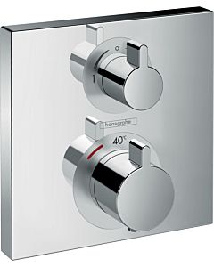 Hansgrohe Ecostat Square Brausethermostat 15714000 chrom, Unterputzthermostat, für 2 Verbraucher