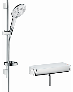 hansgrohe shower set Ecostat Select 150 27036400 white-chrome, shower rail 1930 ,65m, with thermostat