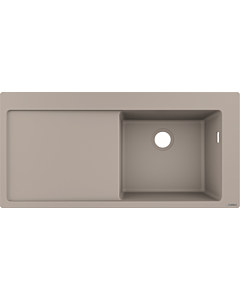 hansgrohe évier 43314380 1050 x 510 mm, 2000 principal 2000 à droite, égouttoir, gris béton