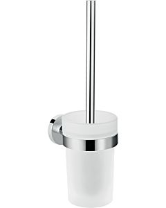 Hansgrohe Logis Universal Bürstengarnitur 41722000 mit Glaseinsatz, Messing, Wandversion, chrom